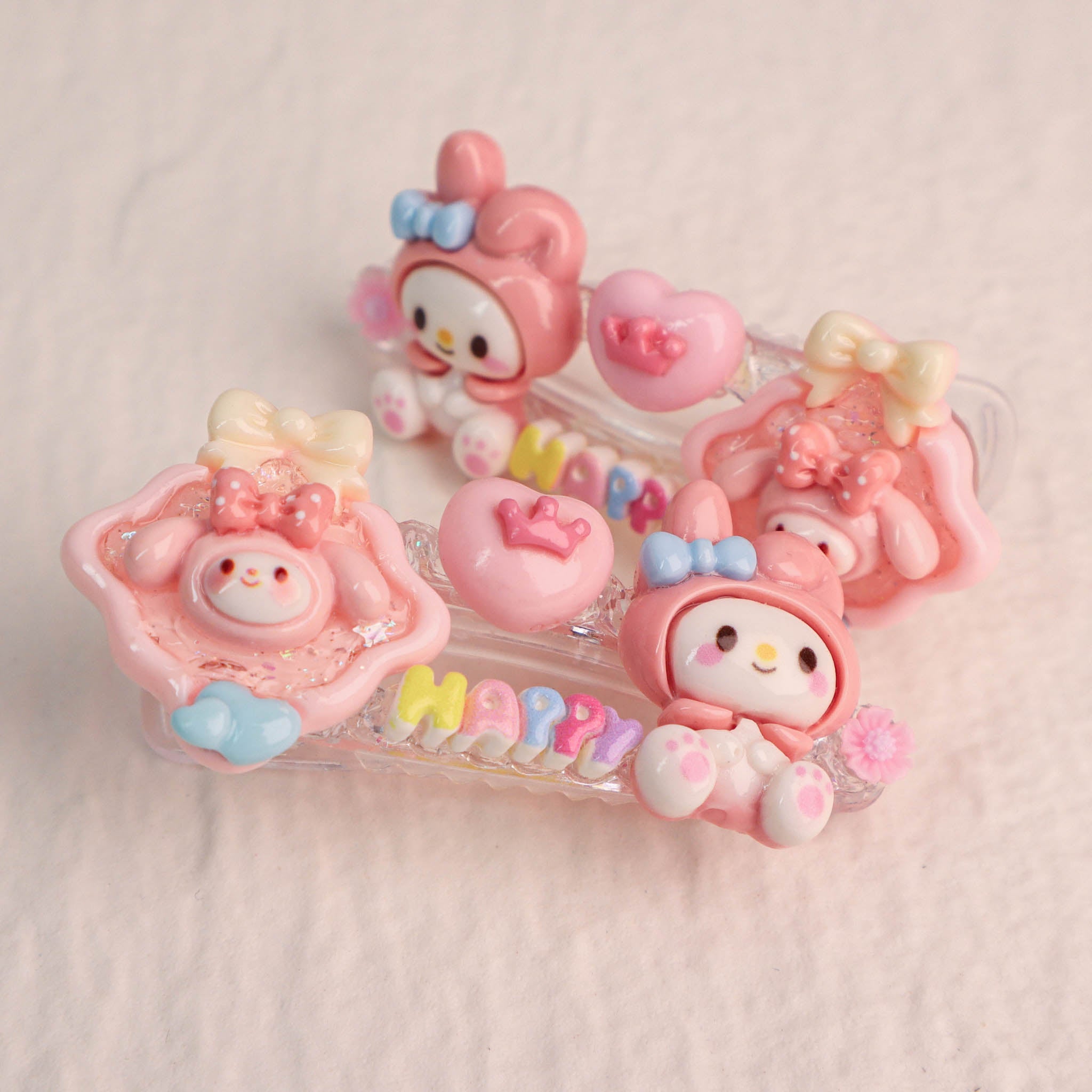 ๐ Rosy Glow ๐ Cute Handmade Hair Clip Pastal Pink