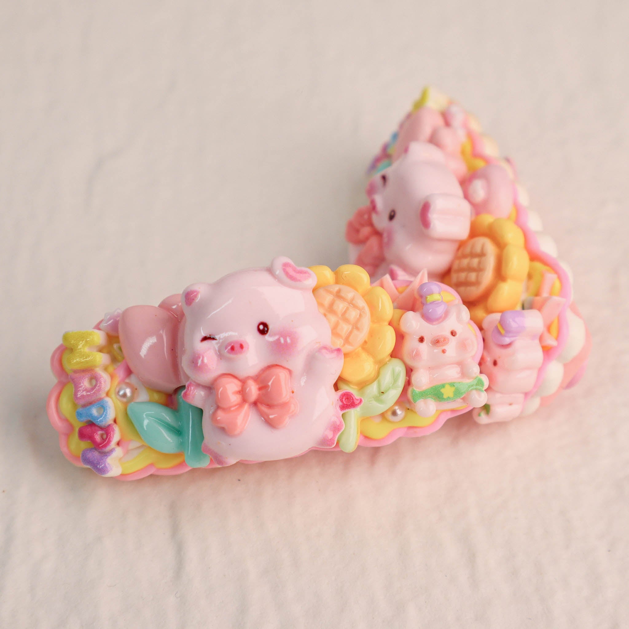 ๐ Rosy Glow ๐ Cute Handmade Hair Clip Pastal Pink