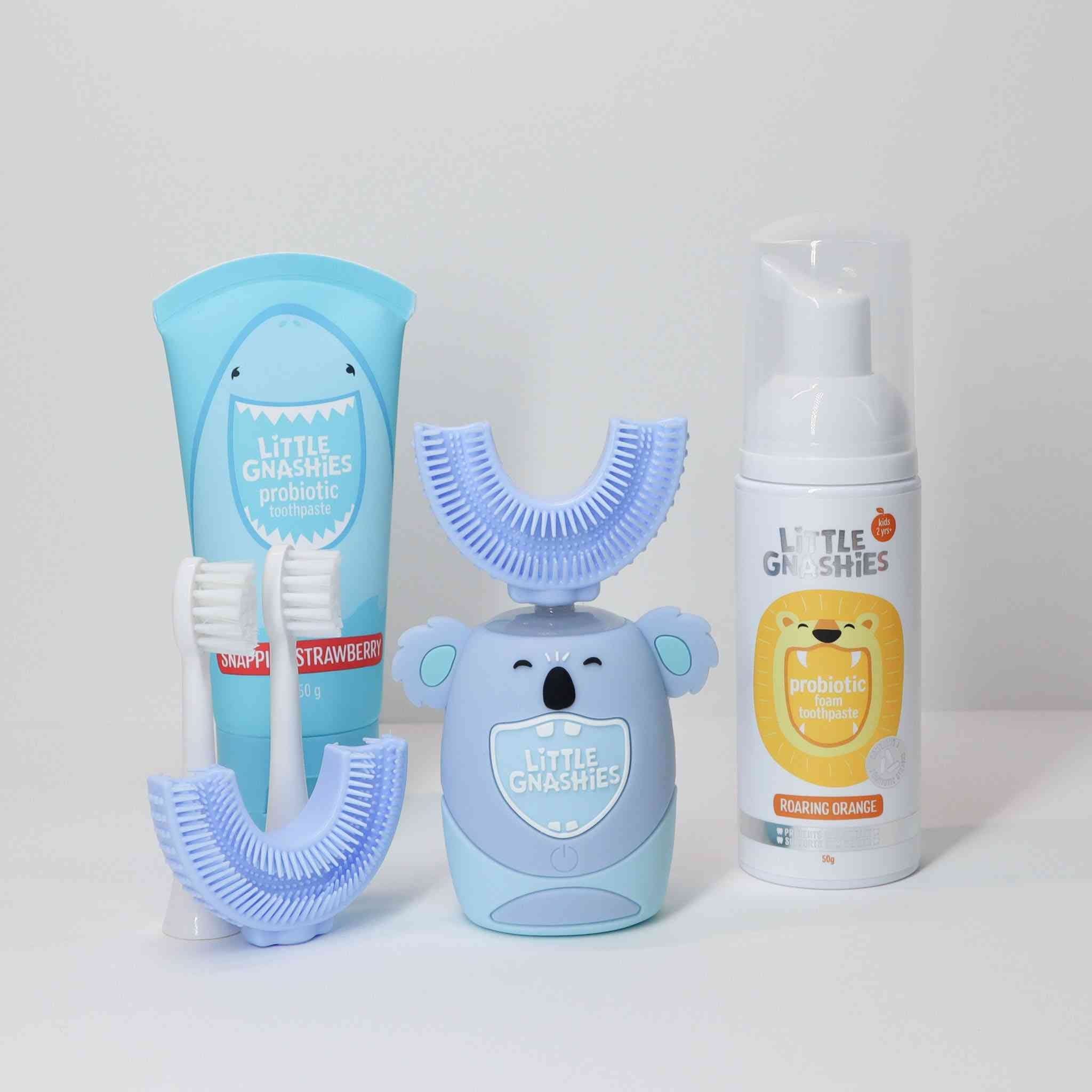 Kids electric toothbrush bundle blue